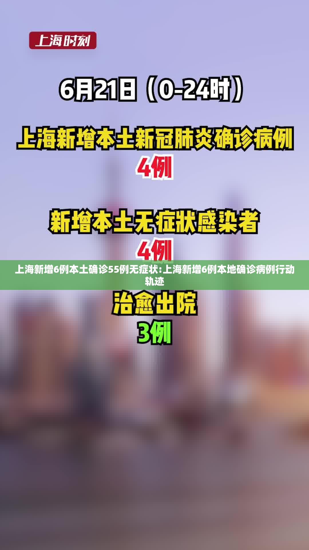 上海新增6例本土确诊55例无症状:上海新增6例本地确诊病例行动轨迹