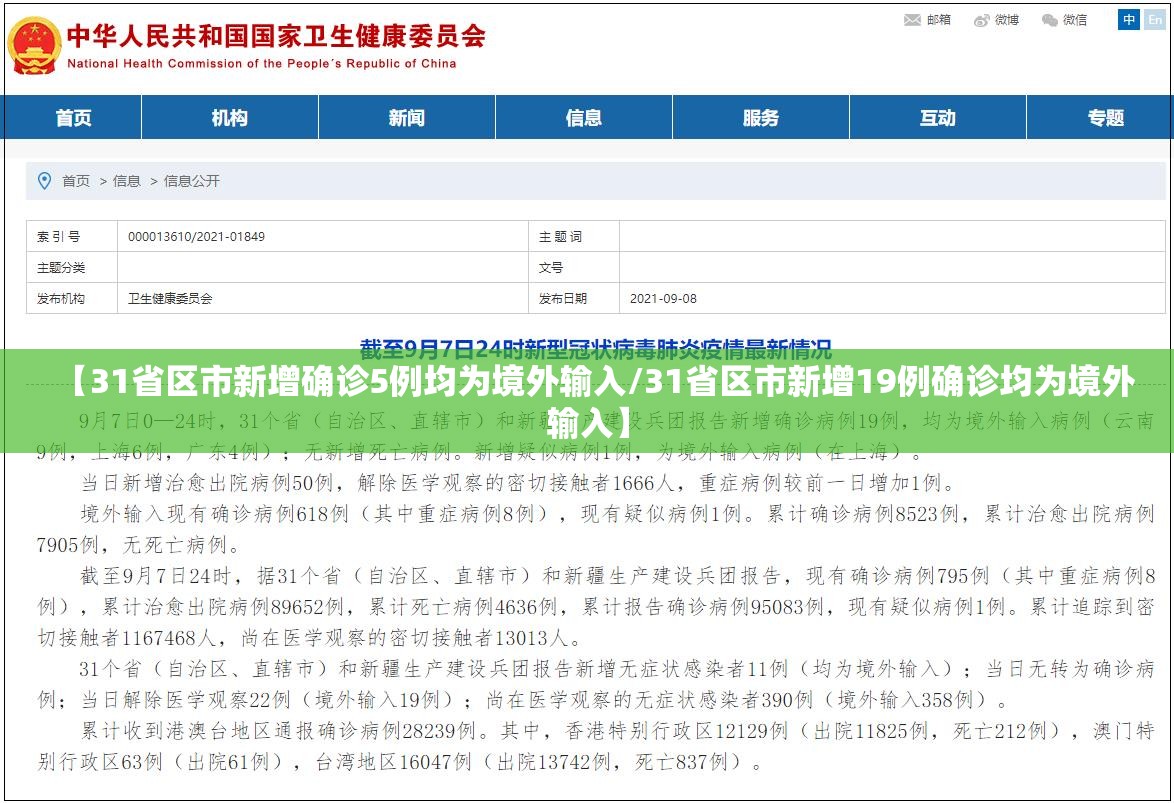 【31省区市新增确诊5例均为境外输入/31省区市新增19例确诊均为境外输入】