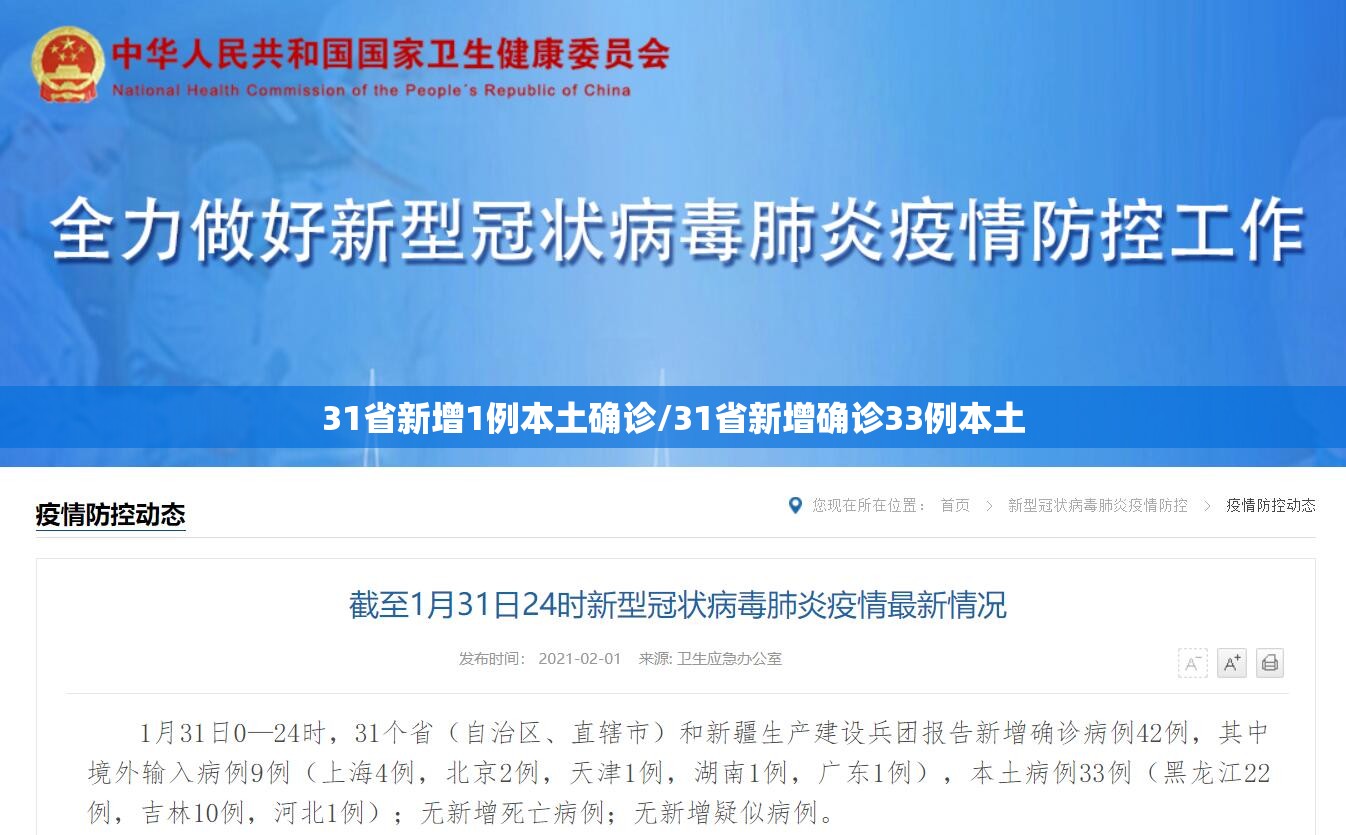 31省新增1例本土确诊/31省新增确诊33例本土