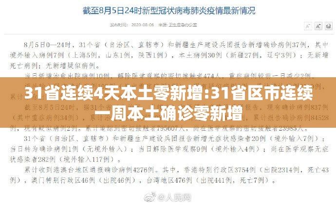 31省连续4天本土零新增:31省区市连续一周本土确诊零新增