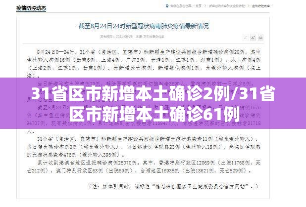 31省区市新增本土确诊2例/31省区市新增本土确诊61例