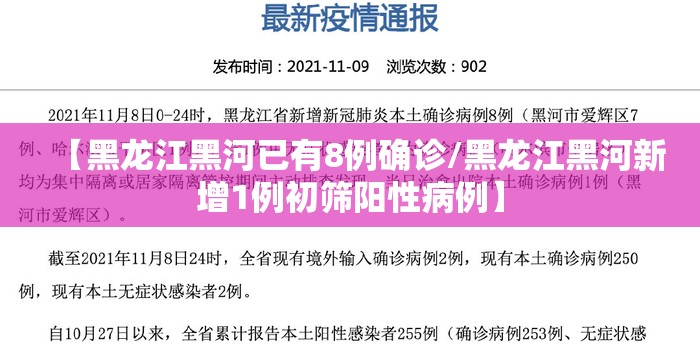 【黑龙江黑河已有8例确诊/黑龙江黑河新增1例初筛阳性病例】