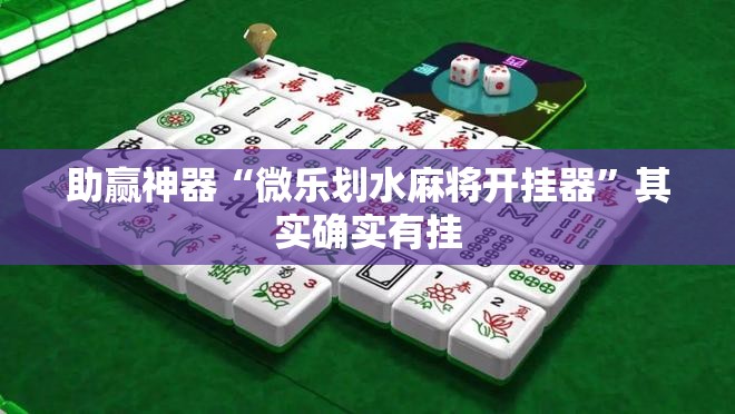 助赢神器“微乐划水麻将开挂器	”其实确实有挂