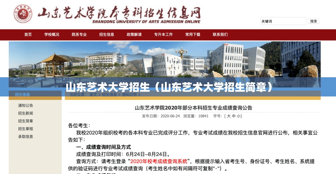 山东艺术大学招生（山东艺术大学招生简章）