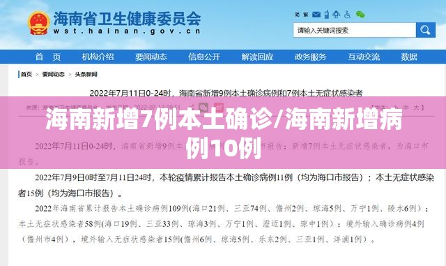 海南新增7例本土确诊/海南新增病例10例
