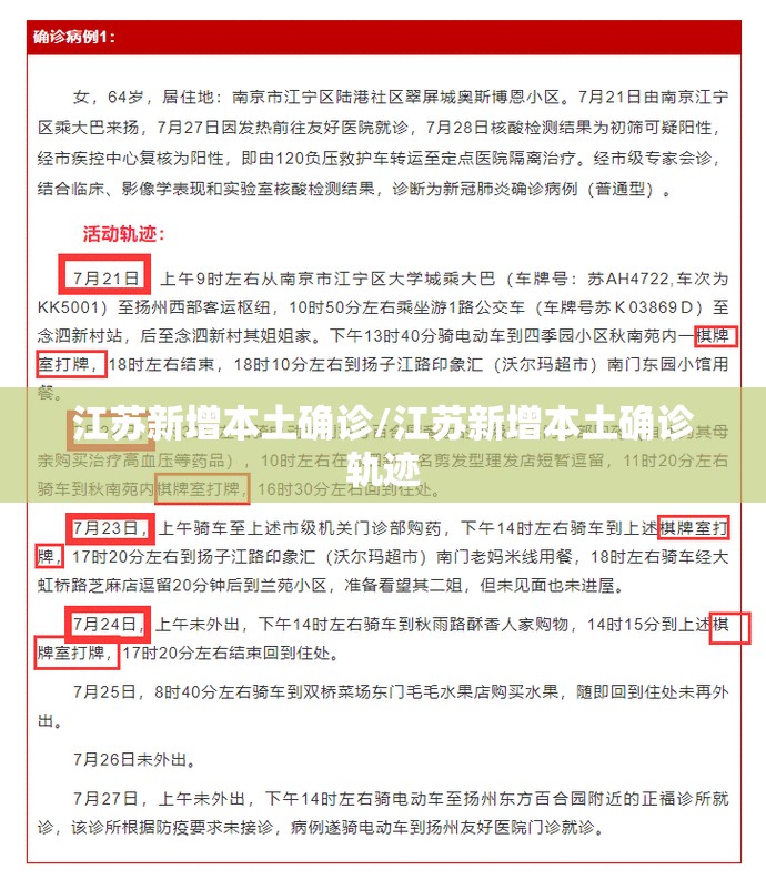 江苏新增本土确诊/江苏新增本土确诊轨迹