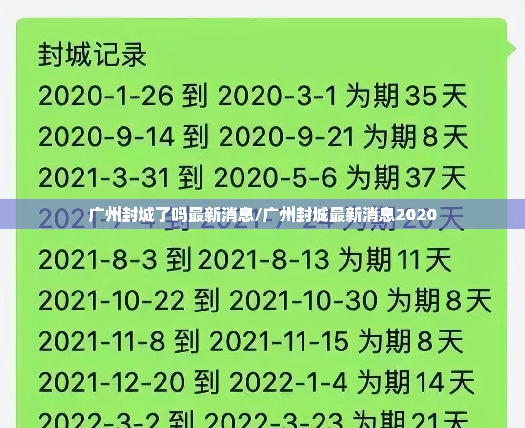 广州封城了吗最新消息/广州封城最新消息2020