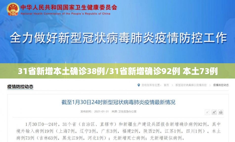 31省新增本土确诊38例/31省新增确诊92例 本土73例