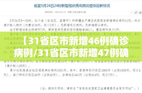 【31省区市新增46例确诊病例/31省区市新增47例确诊病例】