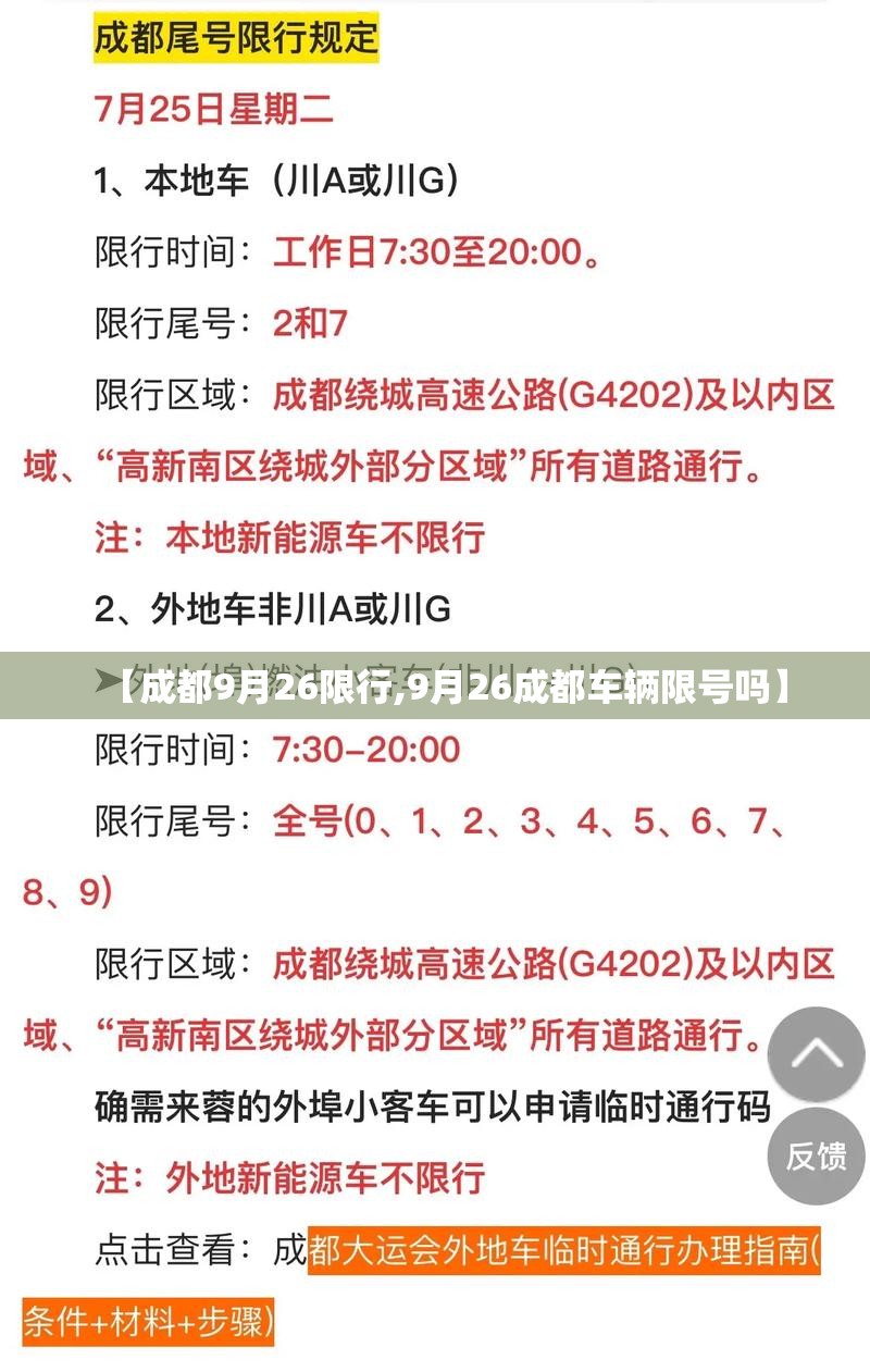 【成都9月26限行,9月26成都车辆限号吗】