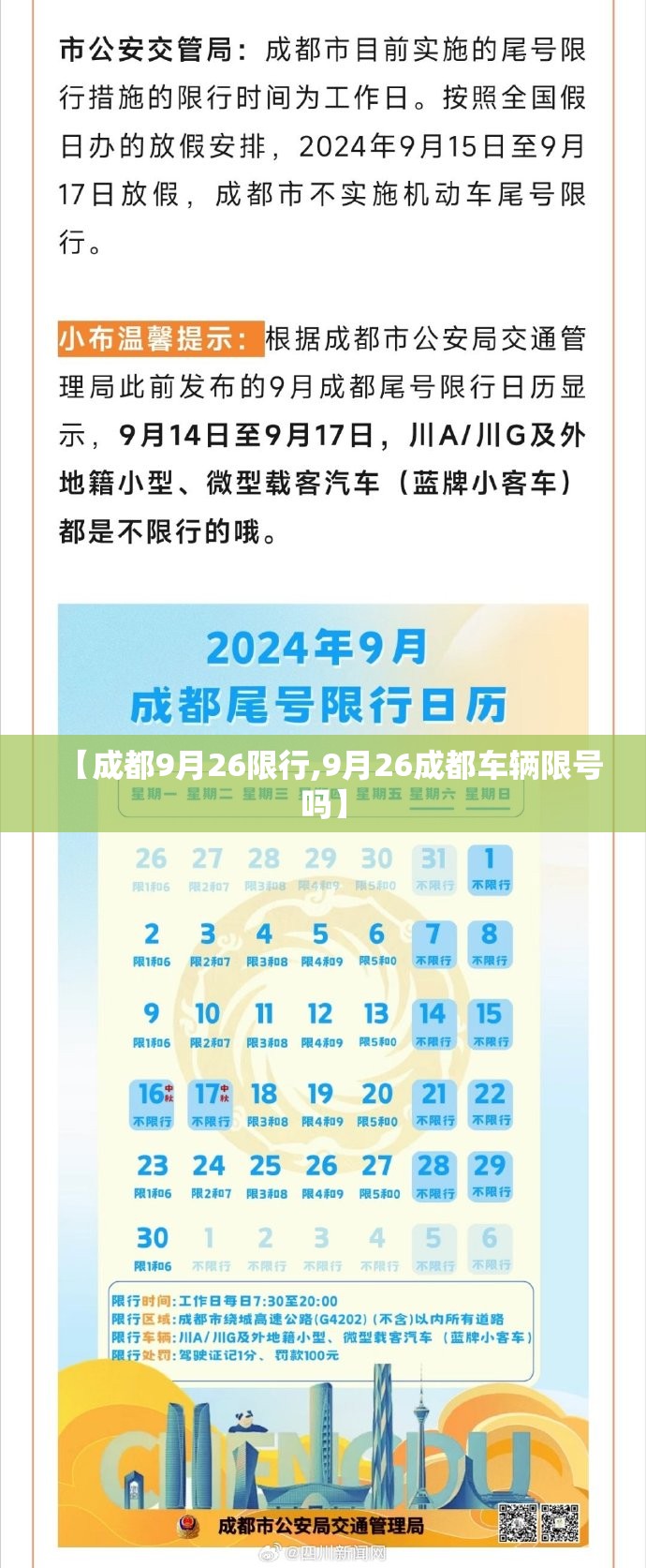 【成都9月26限行,9月26成都车辆限号吗】