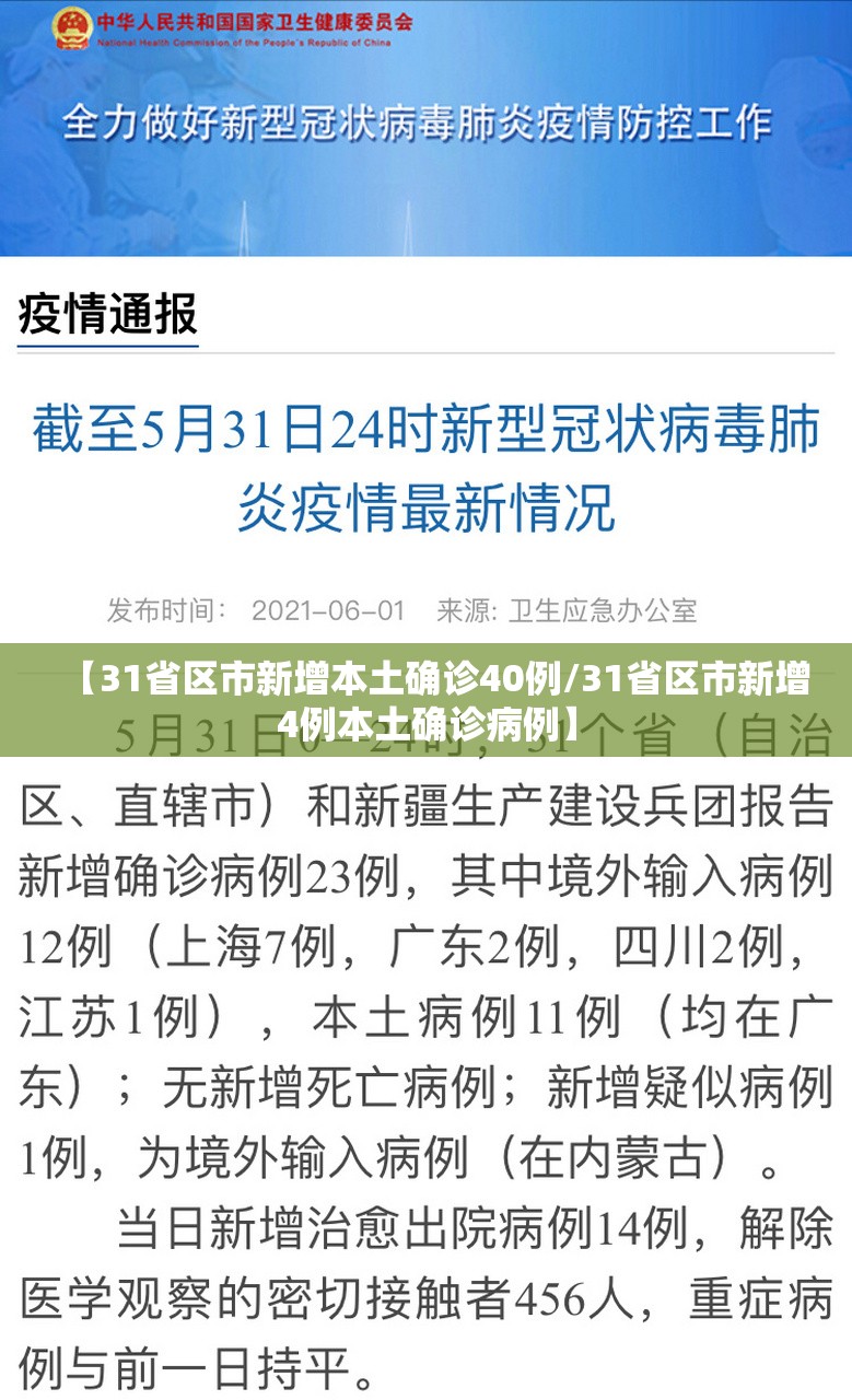 【31省区市新增本土确诊40例/31省区市新增4例本土确诊病例】