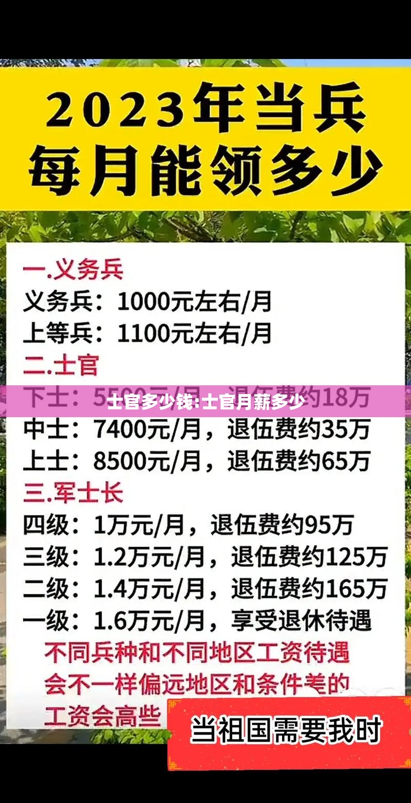 士官多少钱:士官月薪多少