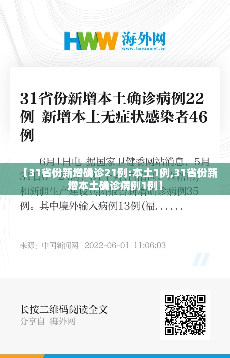 【31省份新增确诊21例:本土1例,31省份新增本土确诊病例1例】