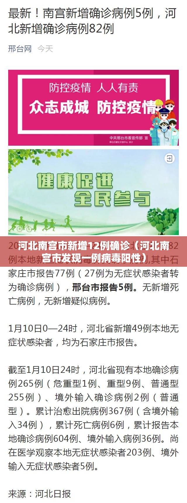 河北南宫市新增12例确诊（河北南宫市发现一例病毒阳性）