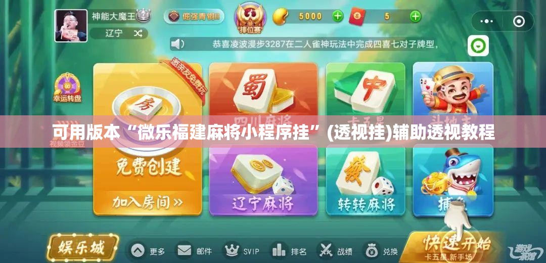 可用版本“微乐福建麻将小程序挂”(透视挂)辅助透视教程