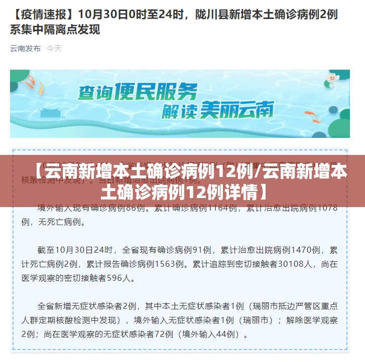 【云南新增本土确诊病例12例/云南新增本土确诊病例12例详情】