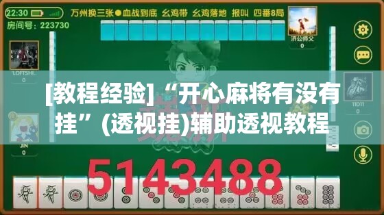 [教程经验]“开心麻将有没有挂”(透视挂)辅助透视教程