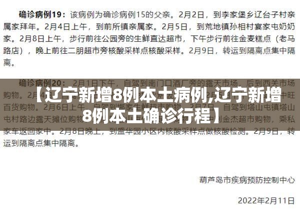 【辽宁新增8例本土病例,辽宁新增8例本土确诊行程】