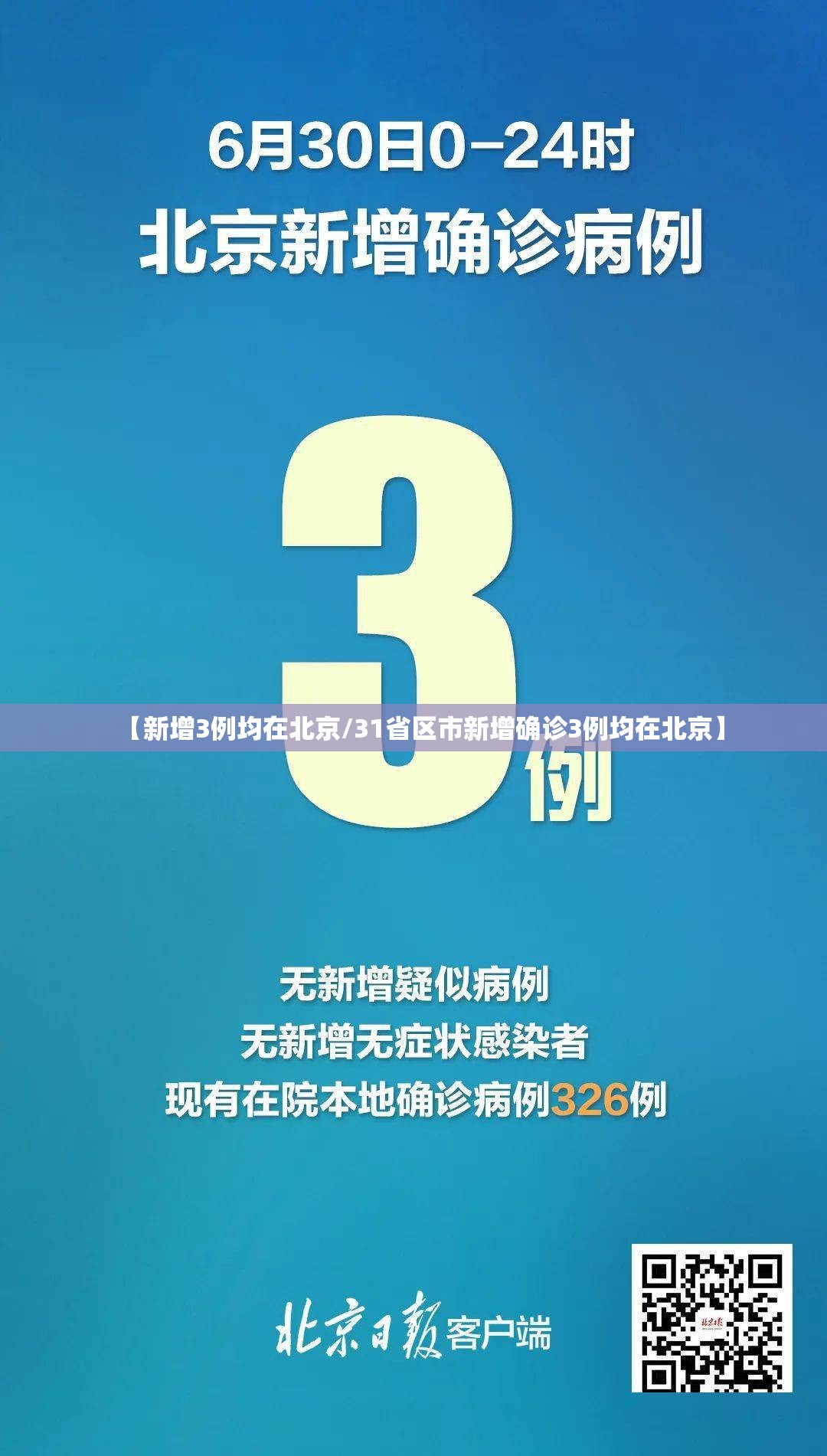 【新增3例均在北京/31省区市新增确诊3例均在北京】
