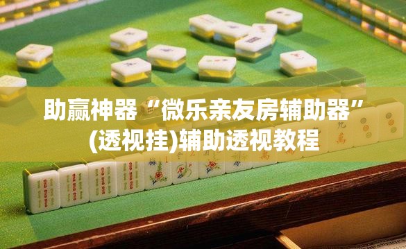 助赢神器“微乐亲友房辅助器”(透视挂)辅助透视教程
