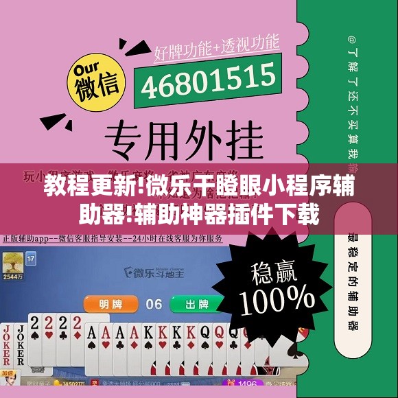 教程更新!微乐干瞪眼小程序辅助器!辅助神器插件下载
