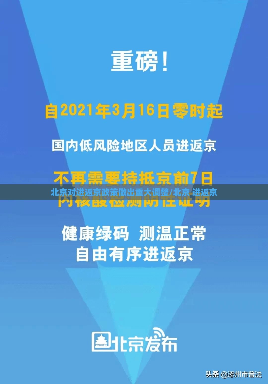 北京对进返京政策做出重大调整/北京 进返京