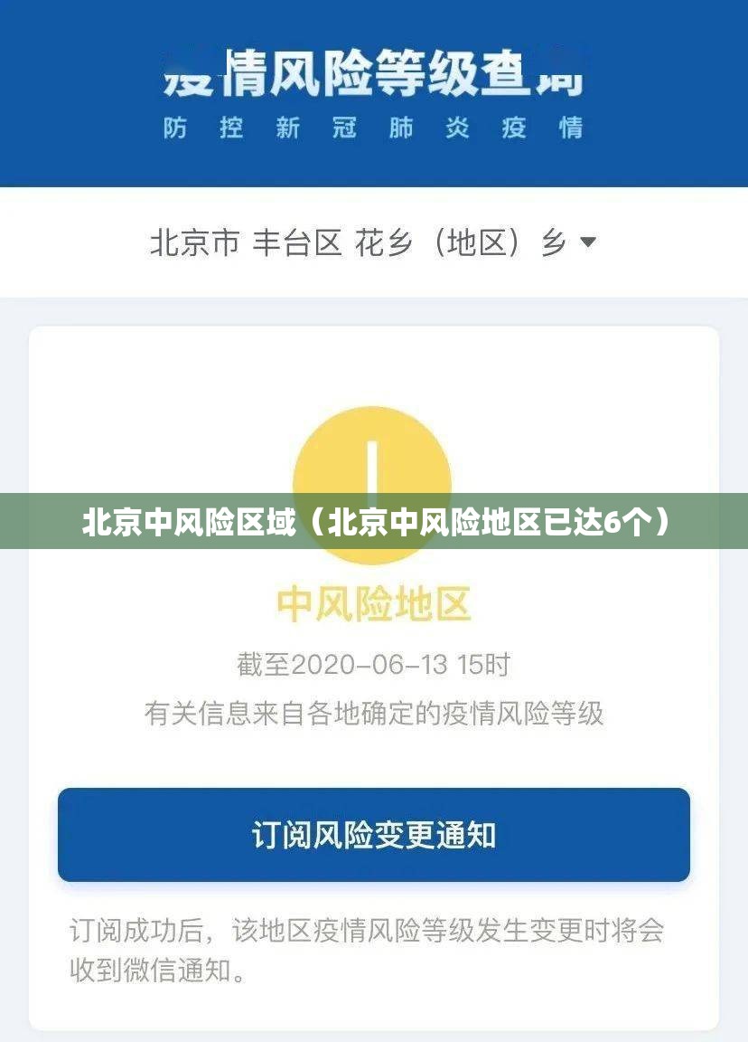 北京中风险区域（北京中风险地区已达6个）