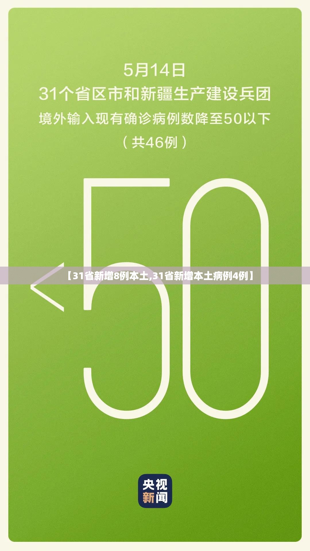【31省新增8例本土,31省新增本土病例4例】
