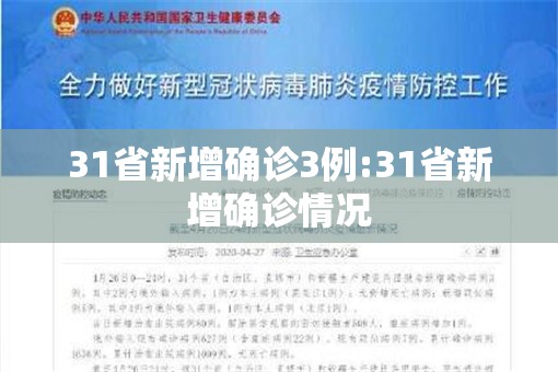 31省新增确诊3例:31省新增确诊情况