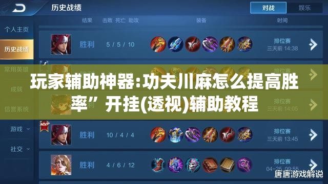玩家辅助神器:功夫川麻怎么提高胜率”开挂(透视)辅助教程