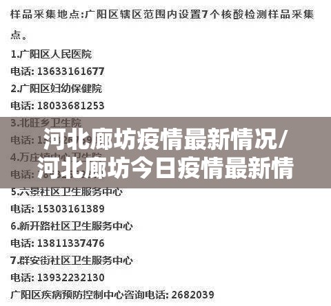 河北廊坊疫情最新情况/河北廊坊今日疫情最新情况