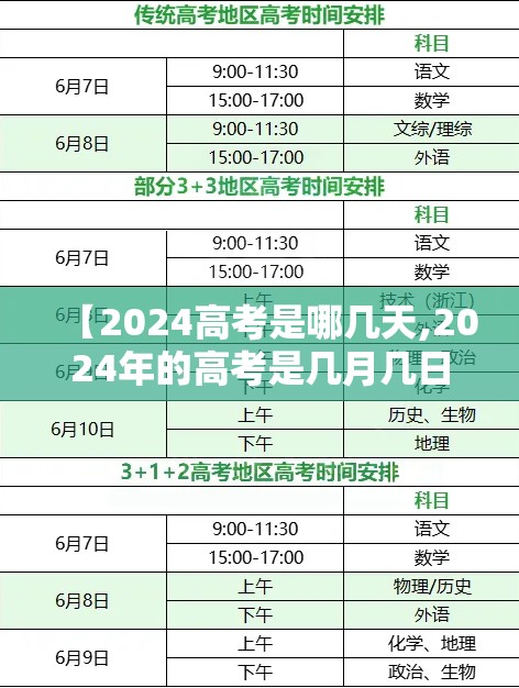 【2024高考是哪几天,2024年的高考是几月几日】
