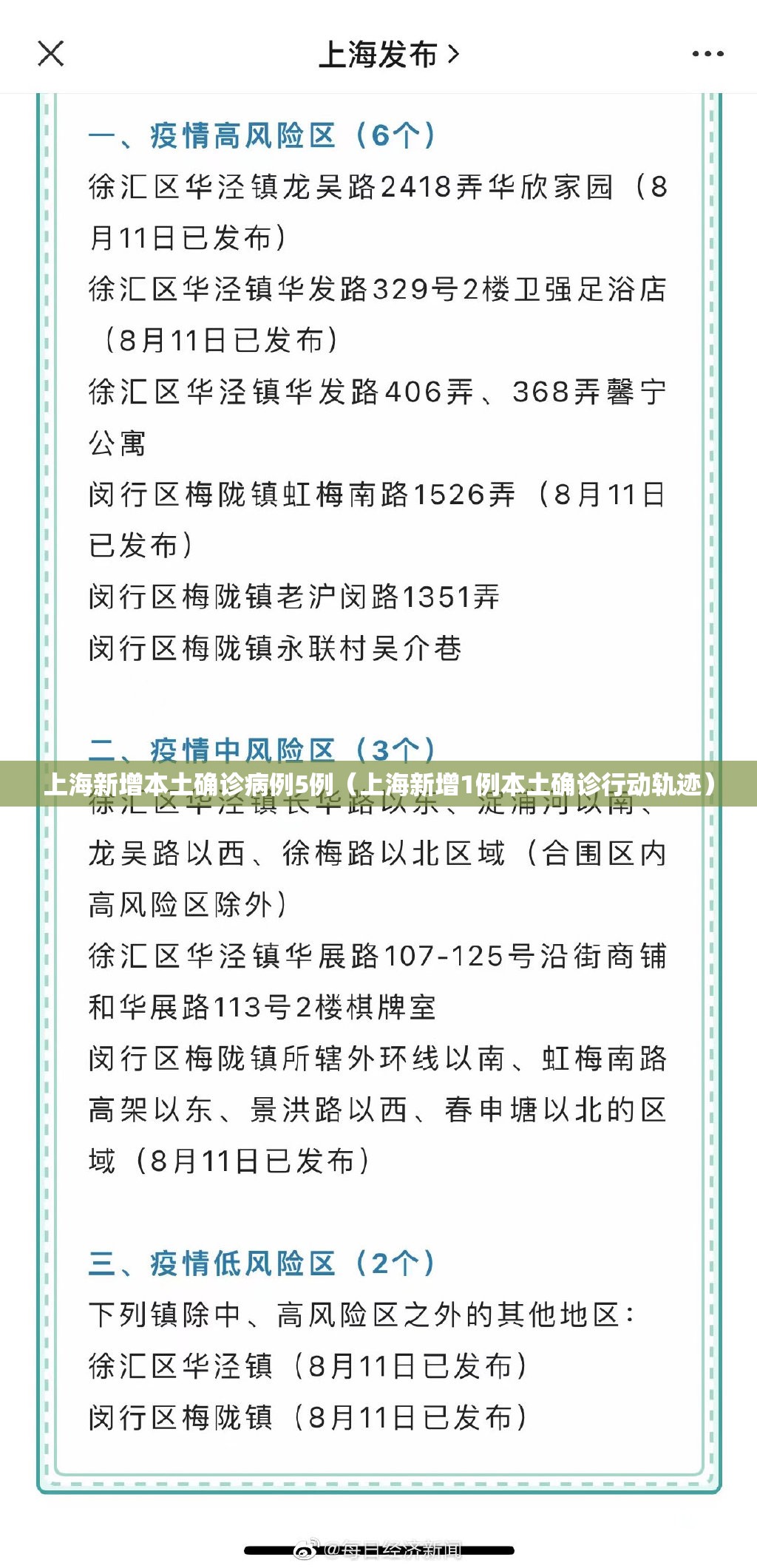 上海新增本土确诊病例5例（上海新增1例本土确诊行动轨迹）