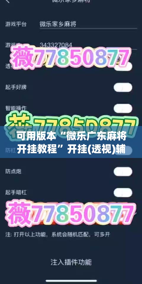 可用版本“微乐广东麻将开挂教程”开挂(透视)辅助神器