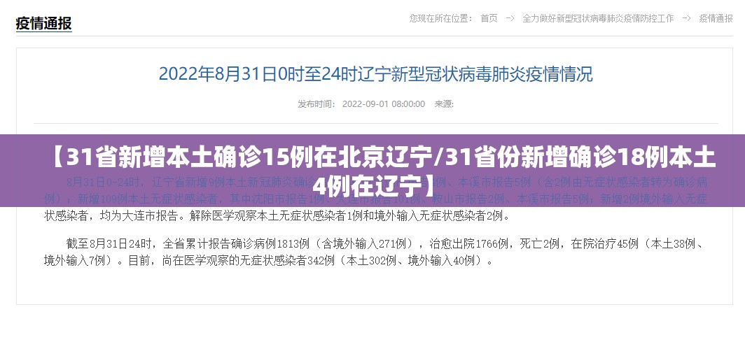 【31省新增本土确诊15例在北京辽宁/31省份新增确诊18例本土4例在辽宁】 【31省新增本土确诊15例在北京辽宁/31省份新增确诊18例本土4例在辽宁】