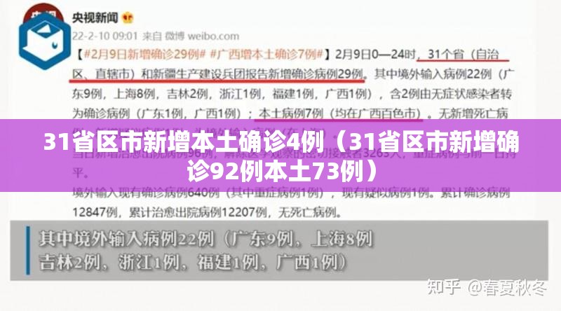 31省区市新增本土确诊4例(31省区市新增确诊92例本土73例) 31省区市新增本土确诊4例(31省区市新增确诊92例本土73例)