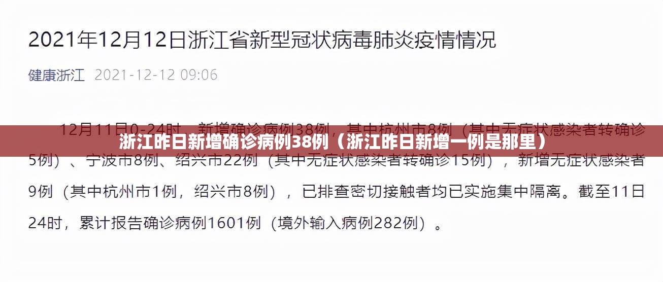 浙江昨日新增确诊病例38例(浙江昨日新增一例是那里) 浙江昨日新增确诊病例38例(浙江昨日新增一例是那里)
