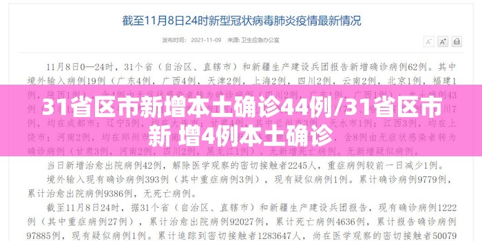 31省区市新增本土确诊44例/31省区市新 增4例本土确诊
