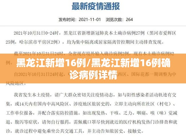 黑龙江新增16例/黑龙江新增16例确诊病例详情