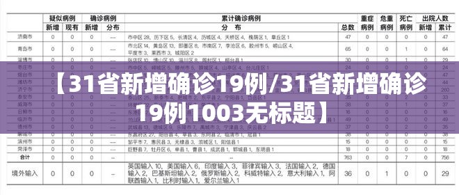 【31省新增确诊19例/31省新增确诊19例1003无标题】