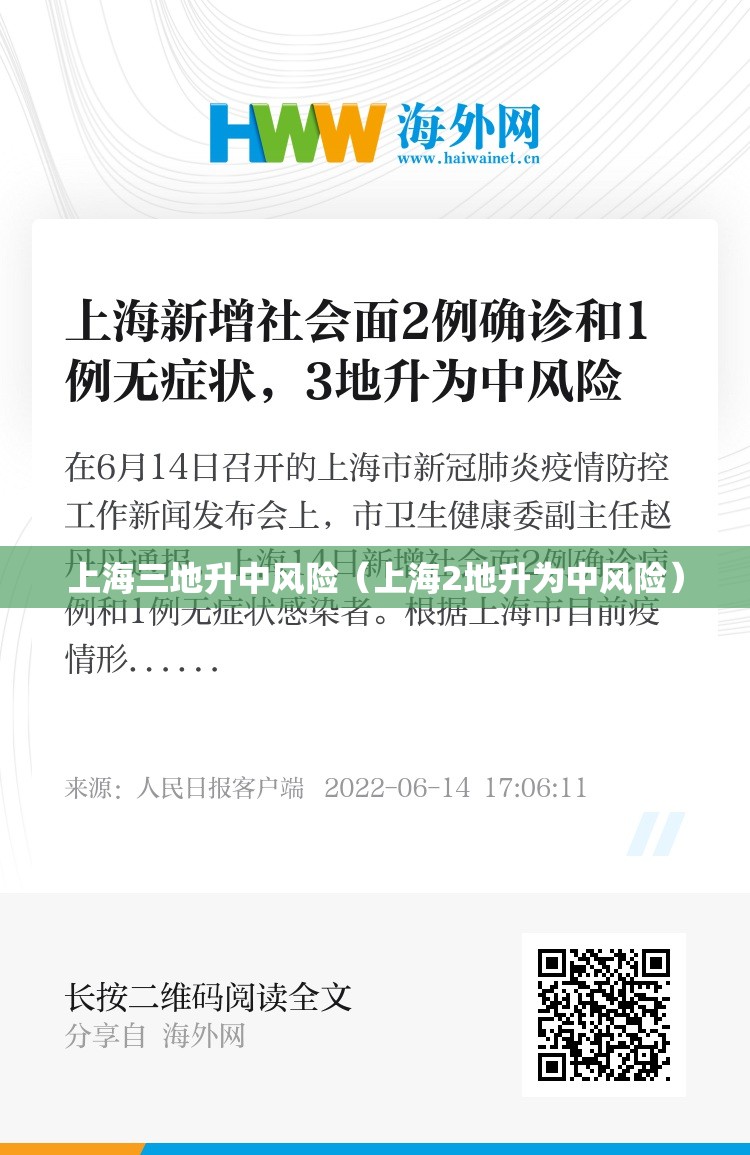 上海三地升中风险(上海2地升为中风险) 上海三地升中风险(上海2地升为中风险)