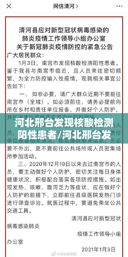 河北邢台发现核酸检测阳性患者/河北邢台发现核酸检测阳性患者了吗