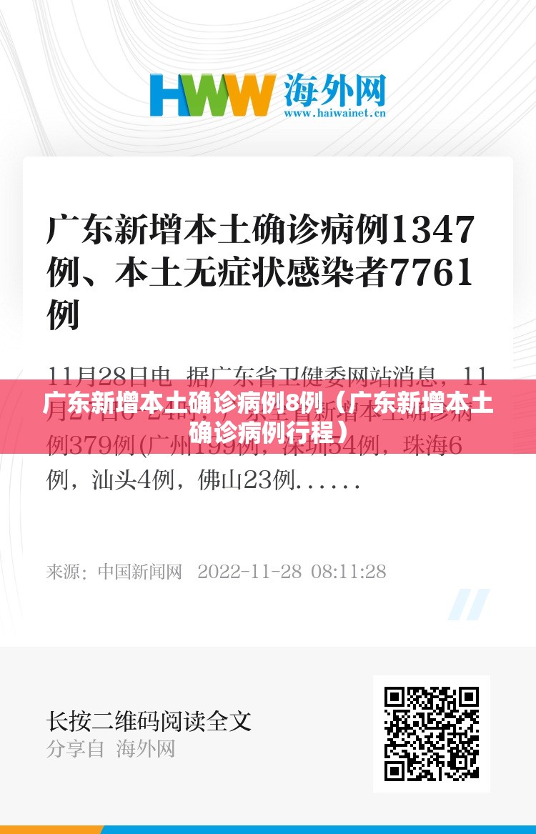 广东新增本土确诊病例8例(广东新增本土确诊病例行程) 广东新增本土确诊病例8例(广东新增本土确诊病例行程)