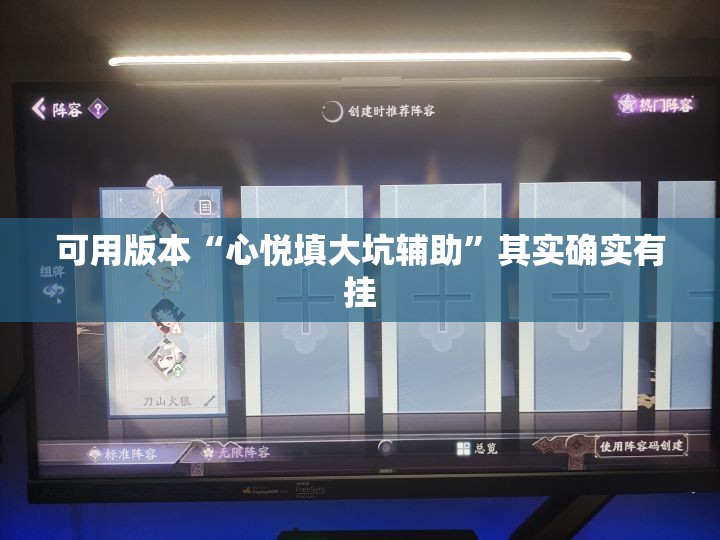 可用版本“心悦填大坑辅助”其实确实有挂