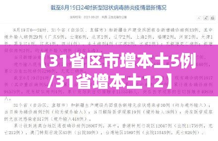 【31省区市增本土5例/31省增本土12】 【31省区市增本土5例/31省增本土12】