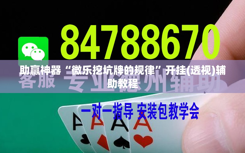 助赢神器“微乐挖坑牌的规律”开挂(透视)辅助教程