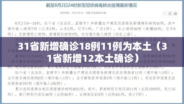 31省新增确诊18例11例为本土（31省新增12本土确诊）