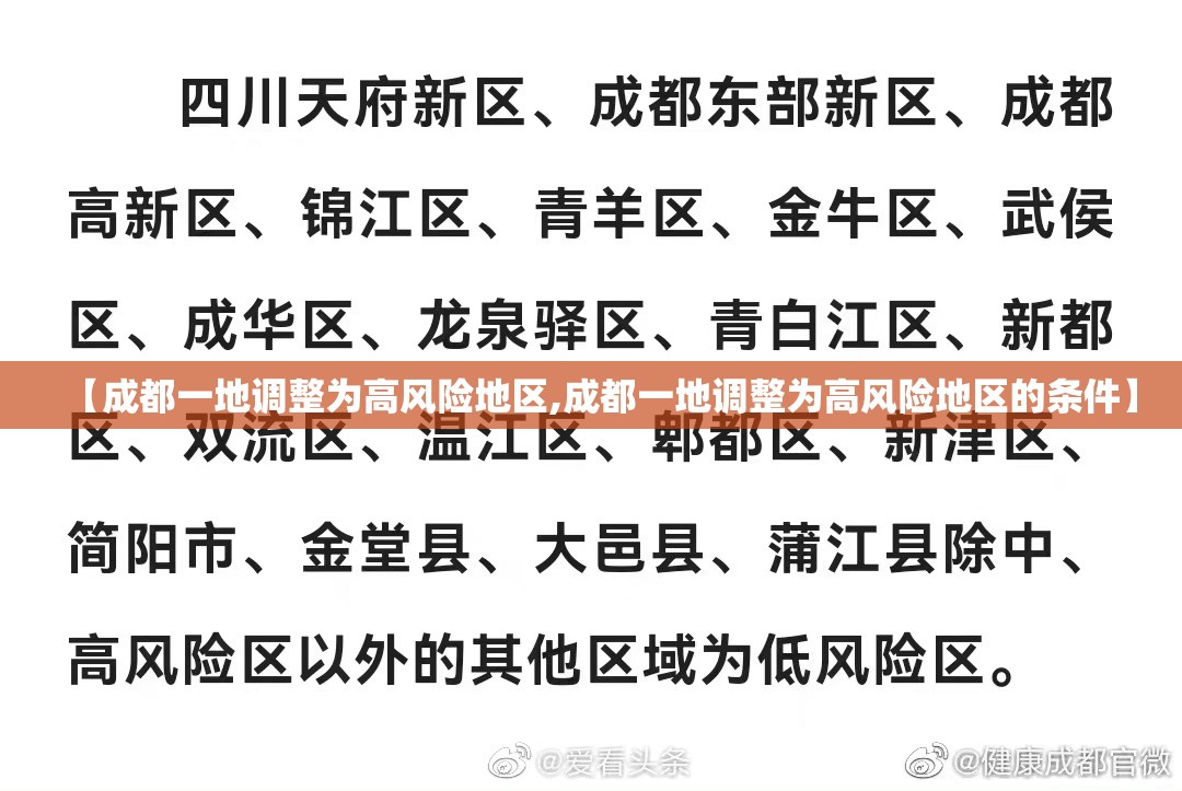 【成都一地调整为高风险地区,成都一地调整为高风险地区的条件】 【成都一地调整为高风险地区,成都一地调整为高风险地区的条件】