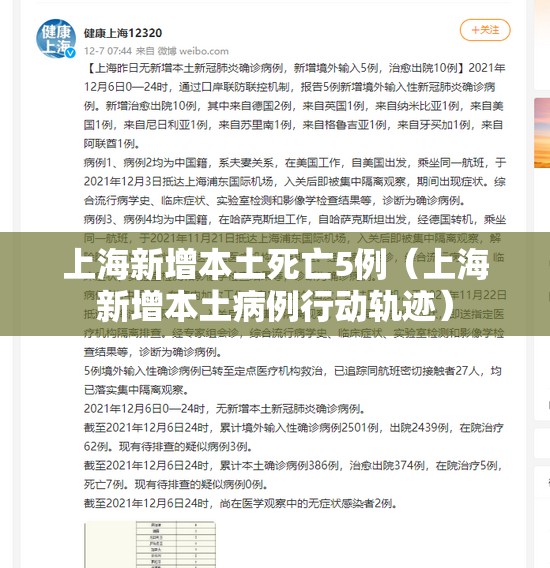 上海新增本土死亡5例(上海新增本土病例行动轨迹) 上海新增本土死亡5例(上海新增本土病例行动轨迹)
